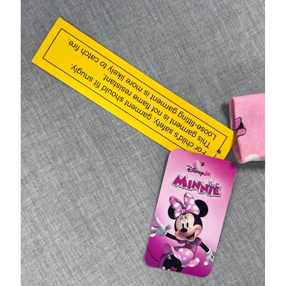 Disney Minnie Mouse Pink Polka Dot 2 Piece Cotton Pajama Set Toddler 4T NEW